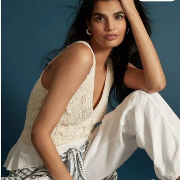 NWT Anthropologie Twofer Cable-Knit Sweater Tank - Picture 1 of 8
